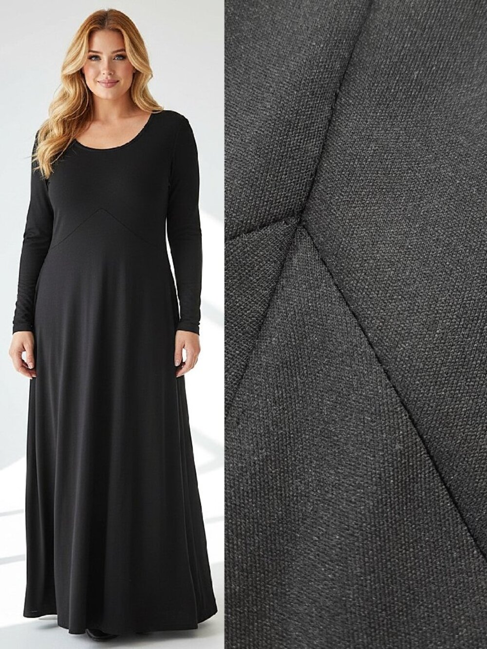Vtg 60s floor length black dress - Montgomery Ward brand - NWT